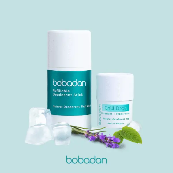 Bobadan Chill Drop Deodorant Stick 15g | Lavender Peppermint, Refillable, Fresh Odor Protection