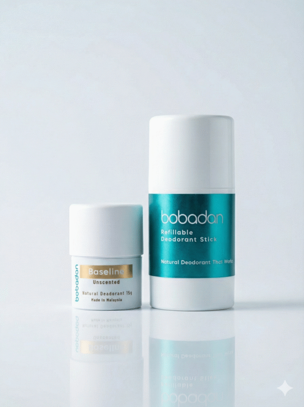 Bobadan Baseline Natural Deodorant Stick 15g | Natural Deodorant, Unscented, Hajj, Umrah