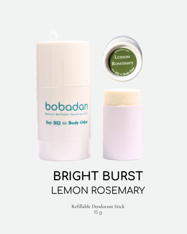 Bobadan Bright Burst Deo Stick 15g | Natural Deodorant, Lemon Rosemary