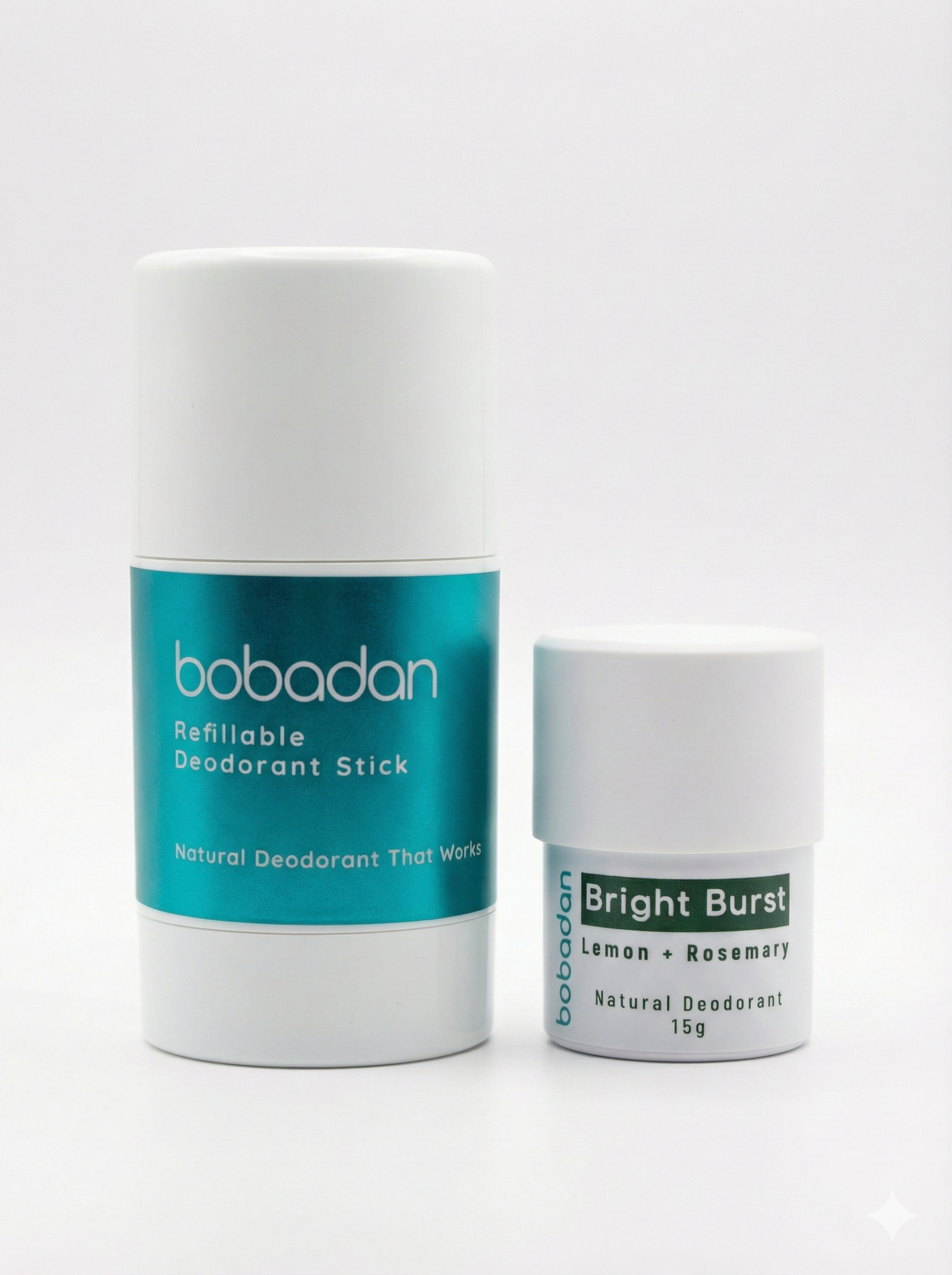 Bobadan Bright Burst Deo Stick 15g – Natural Deodorant, Dry Stick, Powdery Clean Scent, Soft Scent, Non-Sticky, Unisex, Office Friendly